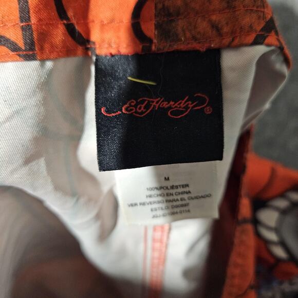 Ed Hardy Shorts Mens Medium Skull Death Before Dishonor Swim Trunks Tattoo - Picture 7 of 8